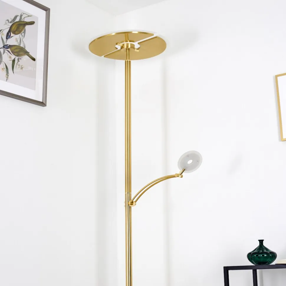 Lampadaire Cazis Led Laiton, 2 Lumieres