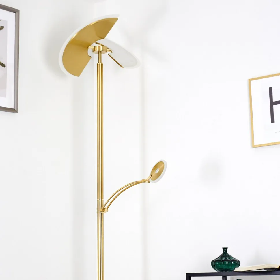 Lampadaire Cazis Led Laiton, 2 Lumieres
