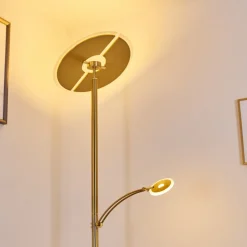 Lampadaire Cazis Led Laiton, 2 Lumieres