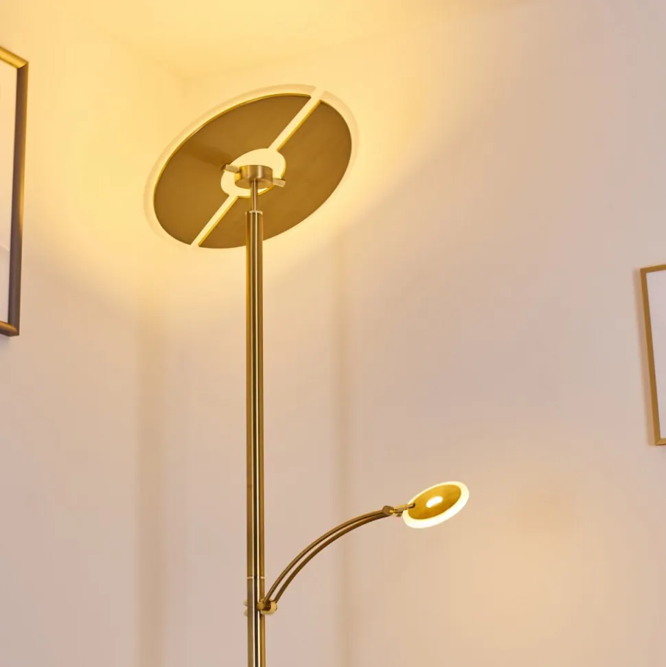 Lampadaire Cazis Led Laiton, 2 Lumieres