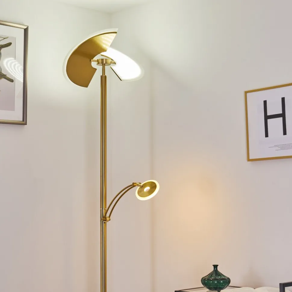 Lampadaire Cazis Led Laiton, 2 Lumieres