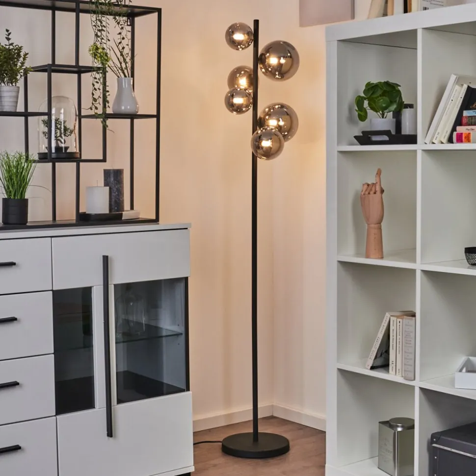 Lampadaire Chehalis Led Noir, 6 Lumieres