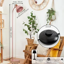 Lampadaire Chipou Rose, 1 Lumiere