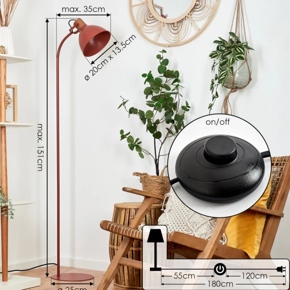 Lampadaire Chipou Rouille, 1 Lumiere