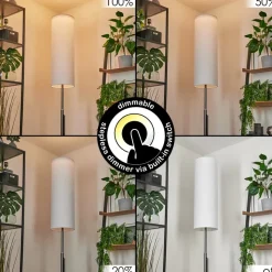 Lampadaire Coquimbito Led Nickel Mat, 2 Lumieres