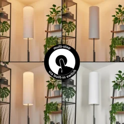 Lampadaire Coquimbito Led Nickel Mat, 2 Lumieres