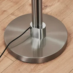 Lampadaire Coquimbito Led Nickel Mat, 2 Lumieres
