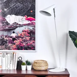 Lampadaire Corralcay Chrome, Blanc, 1 Lumiere