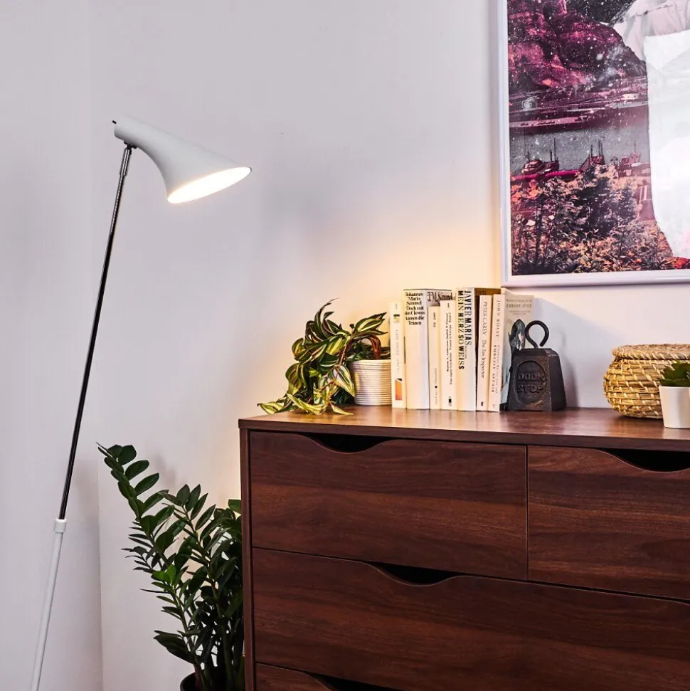 Lampadaire Corralcay Chrome, Blanc, 1 Lumiere