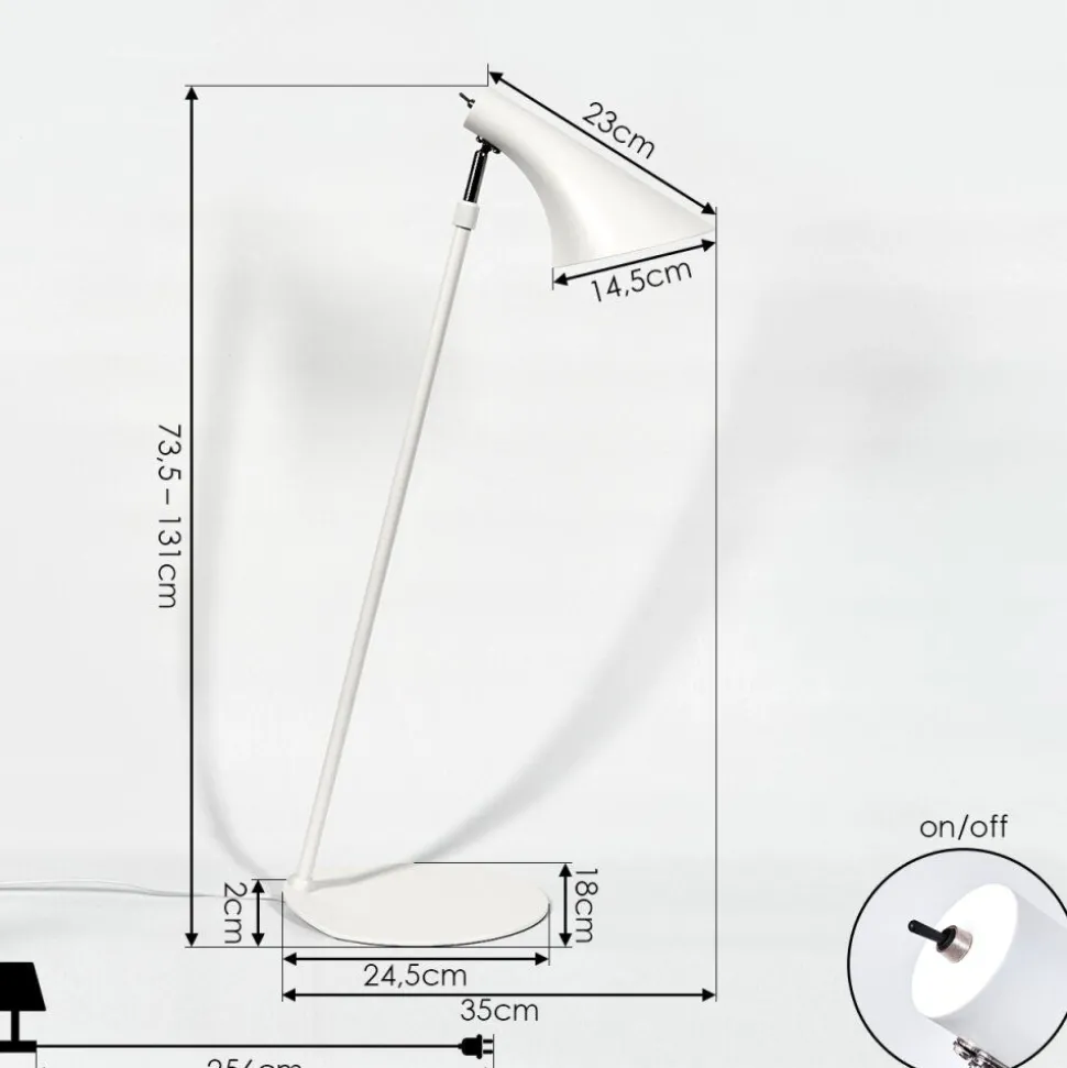 Lampadaire Corralcay Chrome, Blanc, 1 Lumiere