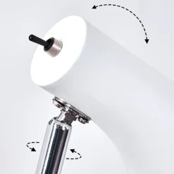 Lampadaire Corralcay Chrome, Blanc, 1 Lumiere