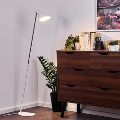 Lampadaire Corralcay Chrome, Blanc, 1 Lumiere