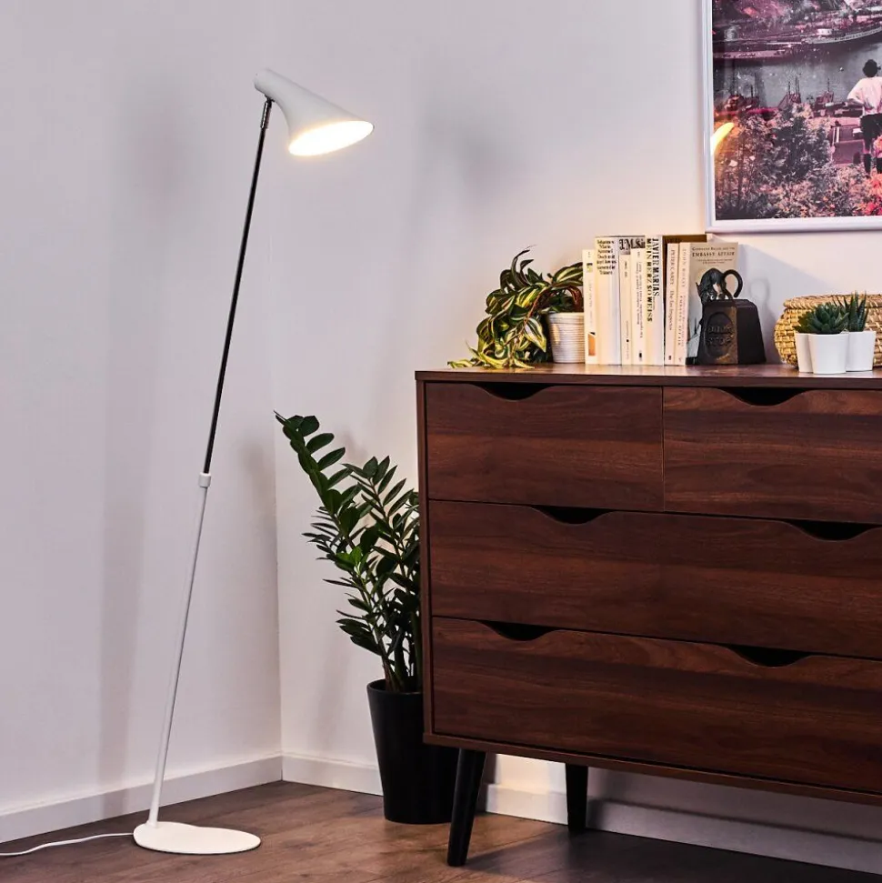 Lampadaire Corralcay Chrome, Blanc, 1 Lumiere