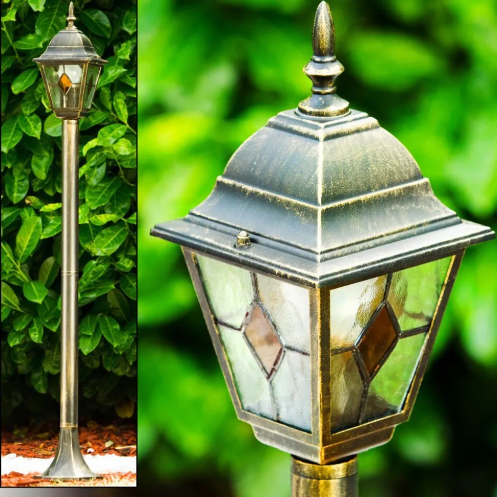 Lampadaire D'Exterieur Antibes Brun Dore, 1 Lumiere