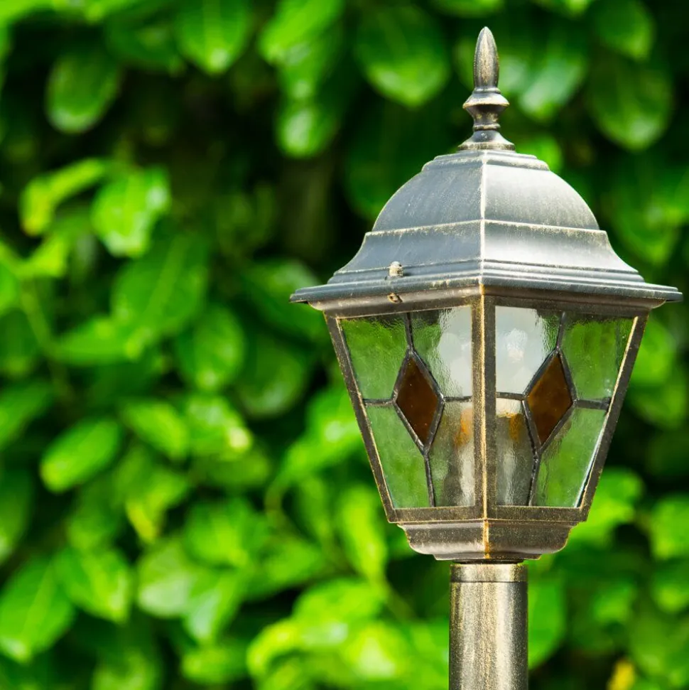 Lampadaire D'Exterieur Antibes Brun Dore, 1 Lumiere
