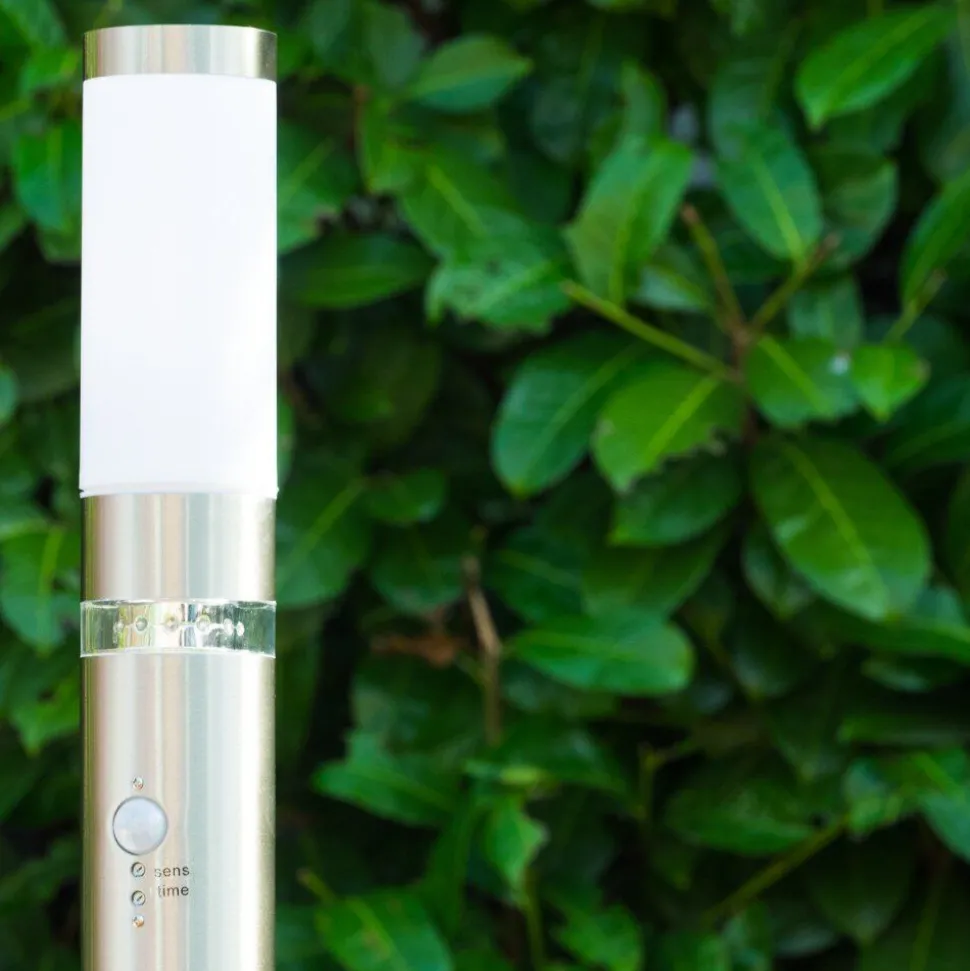 Lampadaire D'Exterieur Avize Acier Inoxydable, 1 Lumiere, Detecteur De Mouvement