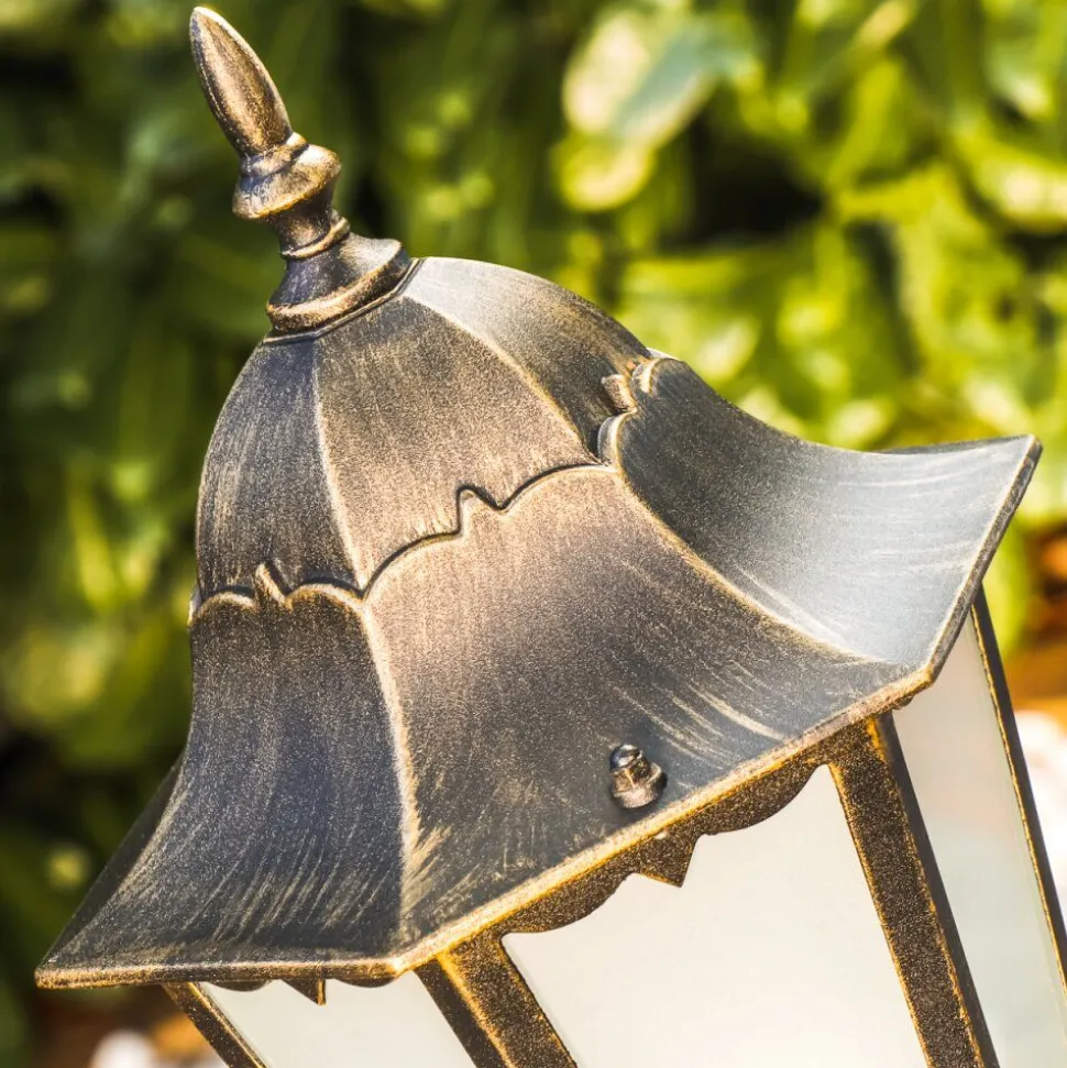 Lampadaire D'Exterieur Hongkong Frost Brun Dore, 1 Lumiere