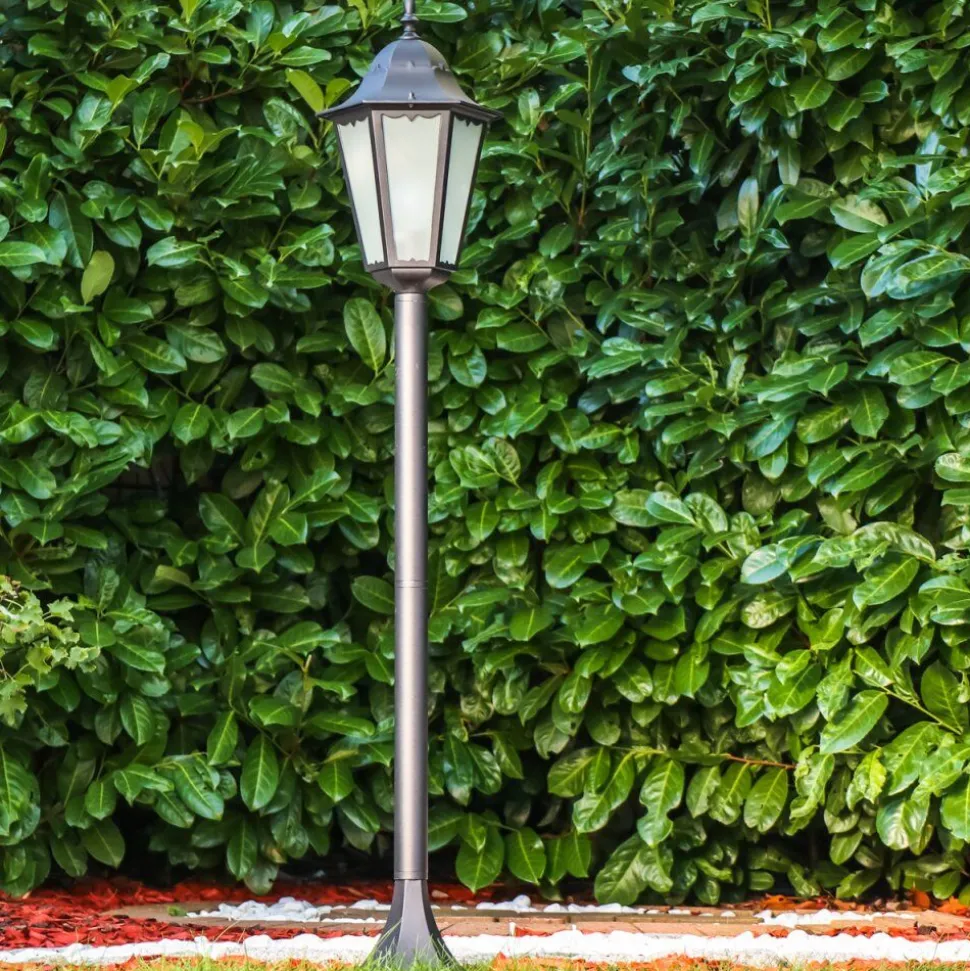 Lampadaire D'Exterieur Hongkong Frost Noir, 1 Lumiere