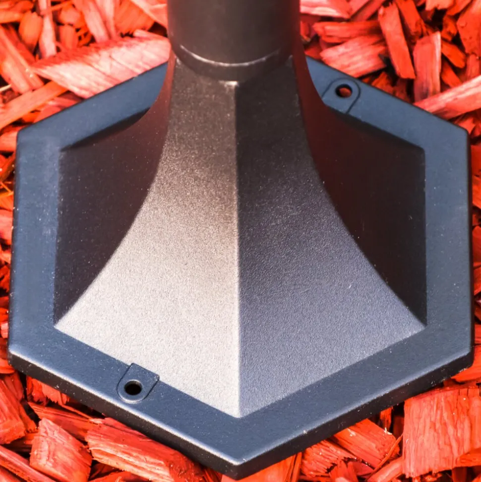 Lampadaire D'Exterieur Hongkong Frost Noir, Detecteur De Mouvement