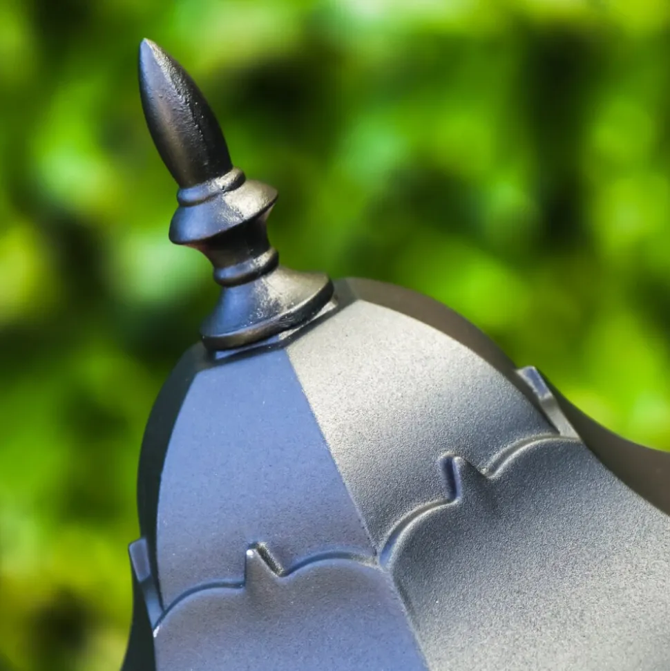 Lampadaire D'Exterieur Hongkong Frost Noir, Detecteur De Mouvement