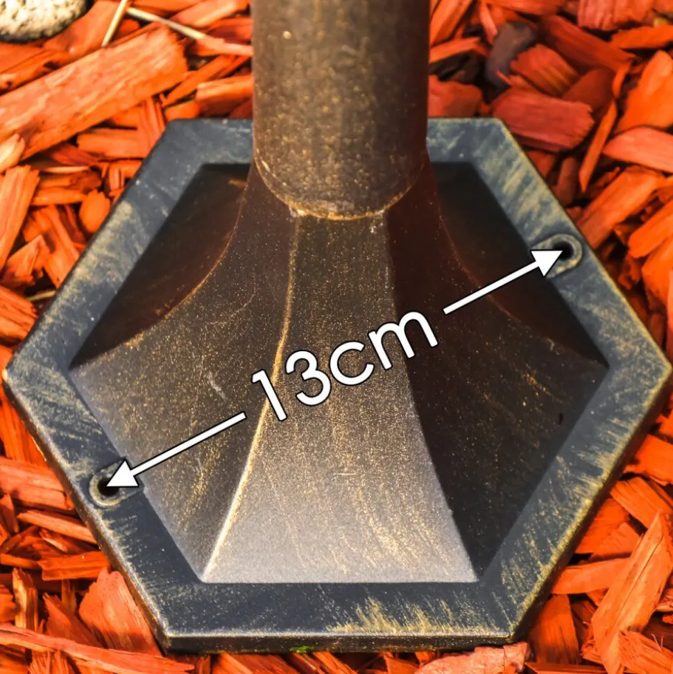 Lampadaire D'Exterieur Hongkong Frost Brun Dore, 1 Lumiere, Detecteur De Mouvement