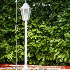 Lampadaire D'Exterieur Hongkong Frost Blanc, 1 Lumiere