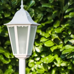 Lampadaire D'Exterieur Hongkong Frost Blanc, 1 Lumiere