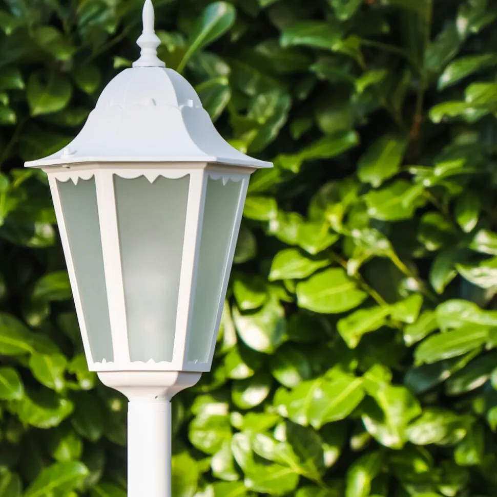 Lampadaire D'Exterieur Hongkong Frost Blanc, 1 Lumiere