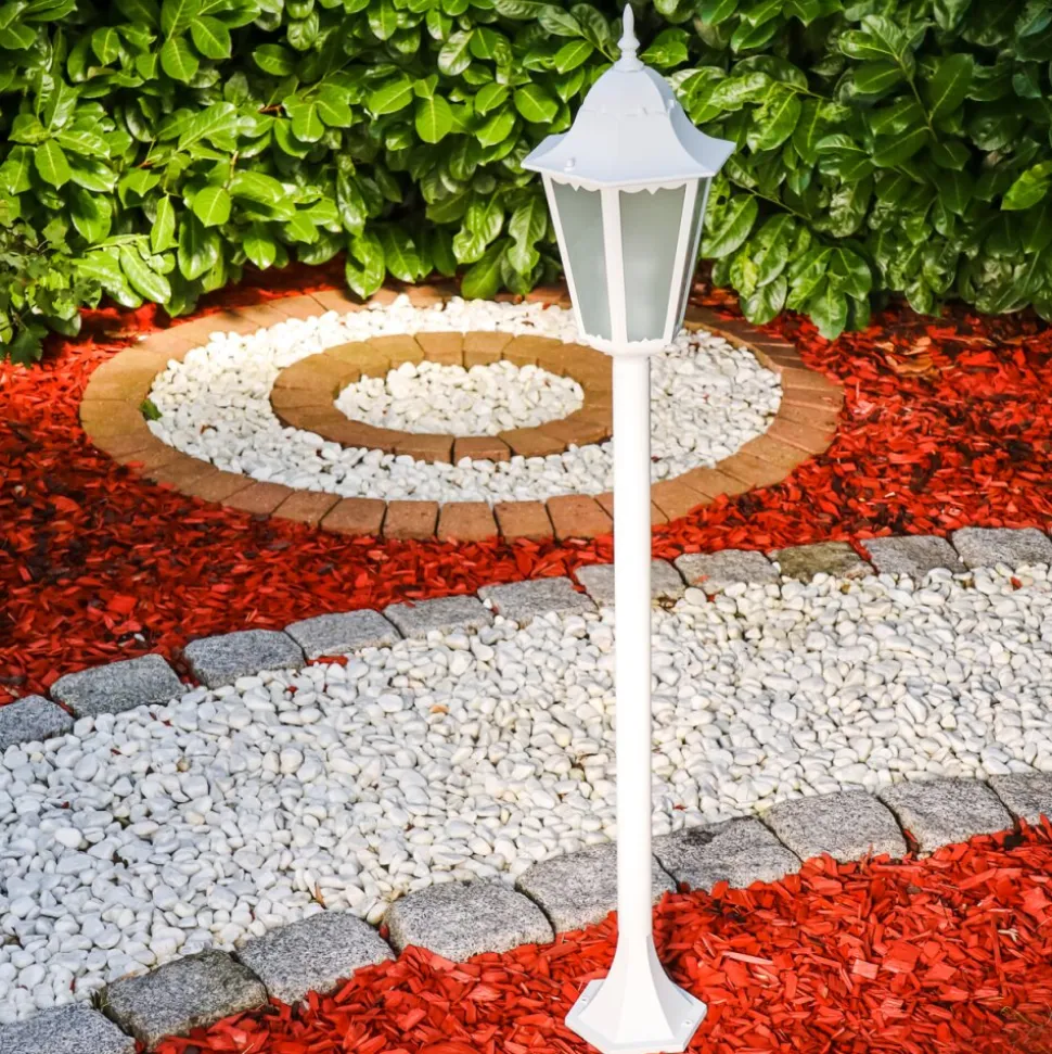 Lampadaire D'Exterieur Hongkong Frost Blanc, 1 Lumiere