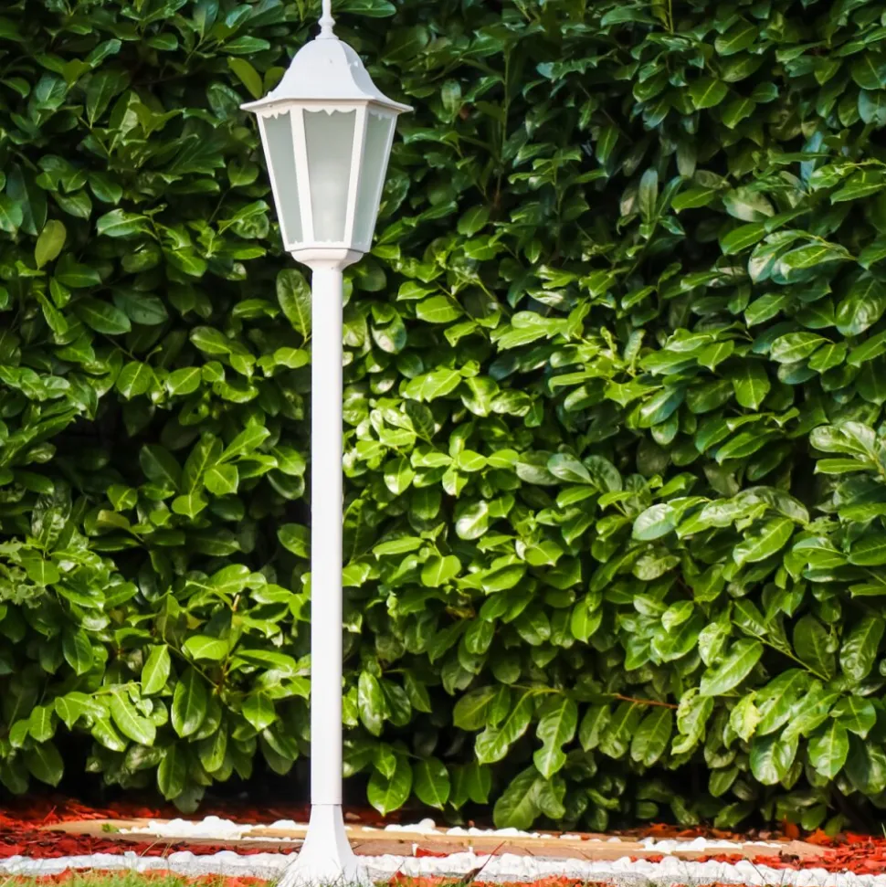 Lampadaire D'Exterieur Hongkong Frost Blanc, 1 Lumiere