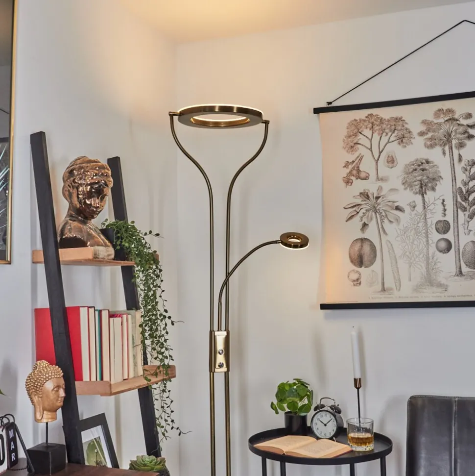 Lampadaire Donna Led Vieux Laiton, 2 Lumieres