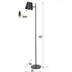 Lampadaire Dwingeloo Anthracite, 1 Lumiere