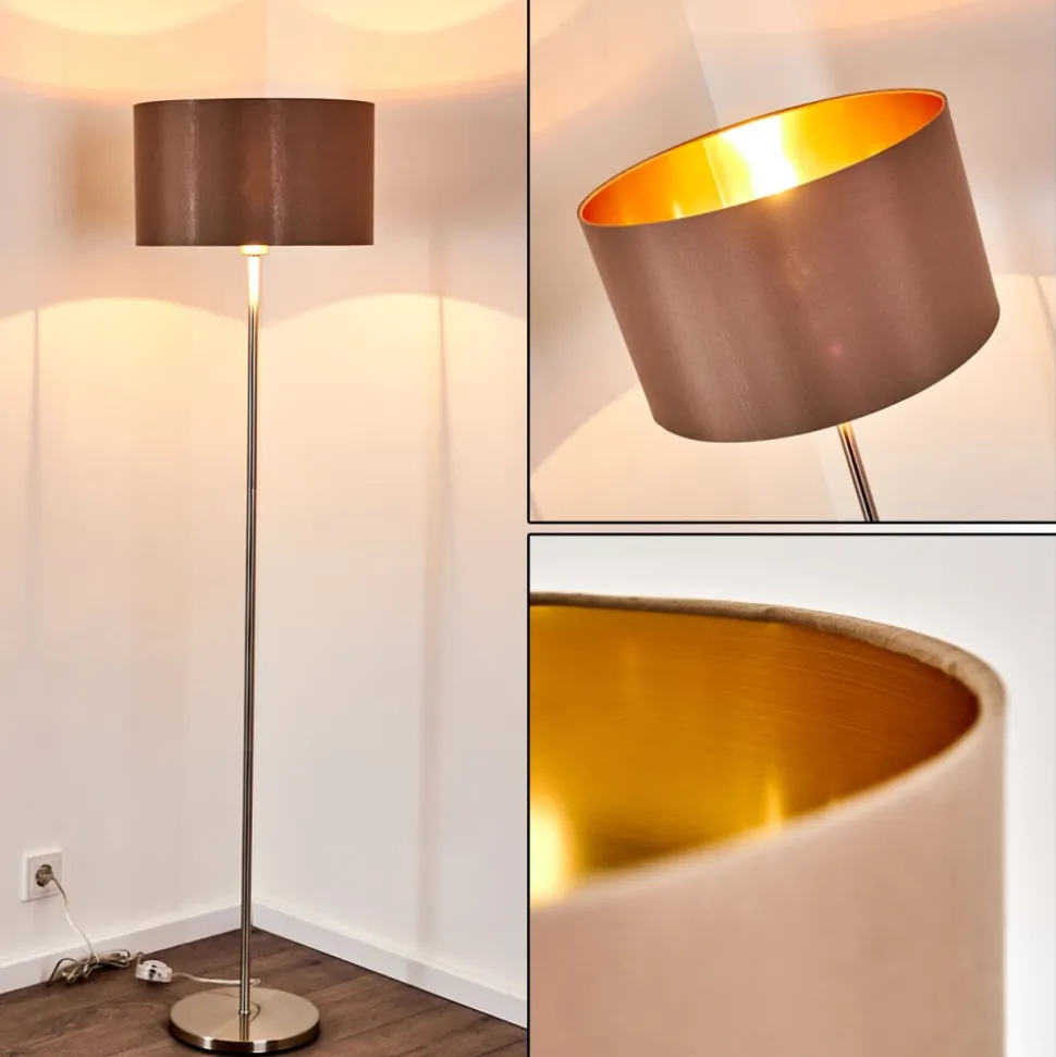Lampadaire Elsa Nickel Mat, 1 Lumiere