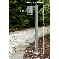 Lampadaire Exterieur Konstsmide Modena Acier Inoxydable, 1 Lumiere