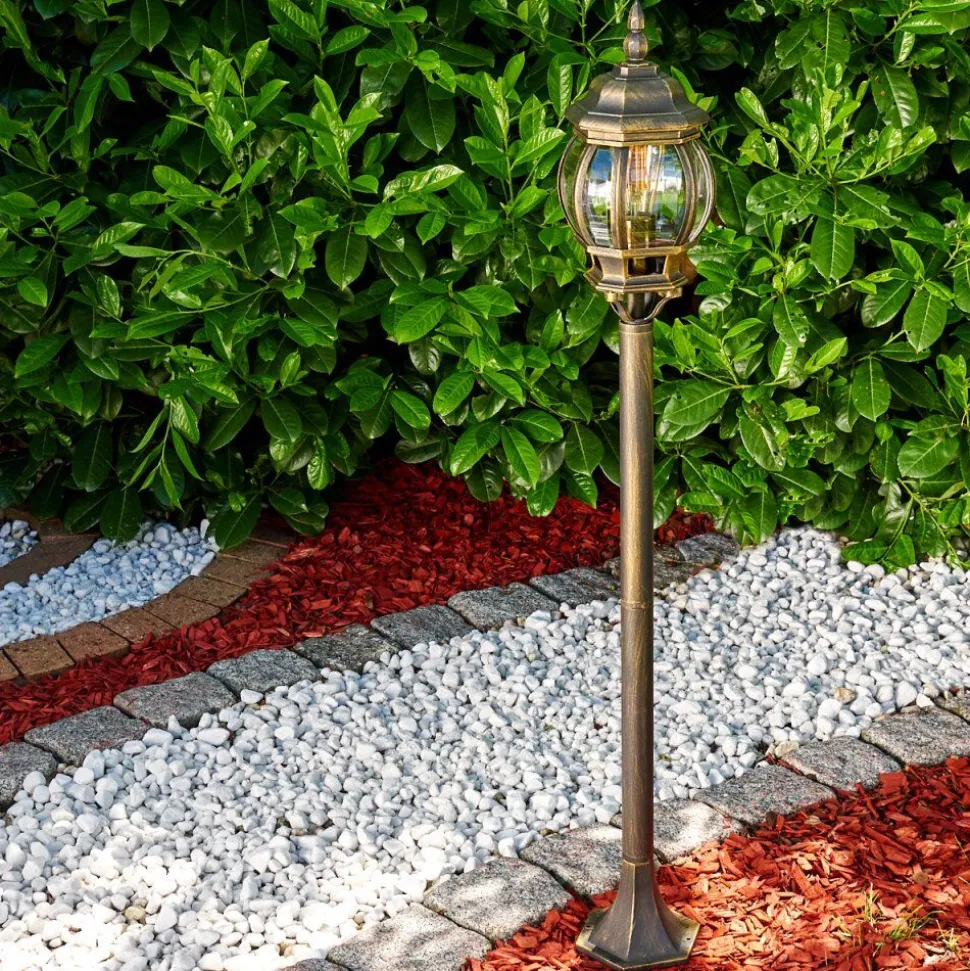 Lampadaire Exterieur Lentua Brun Dore, 1 Lumiere