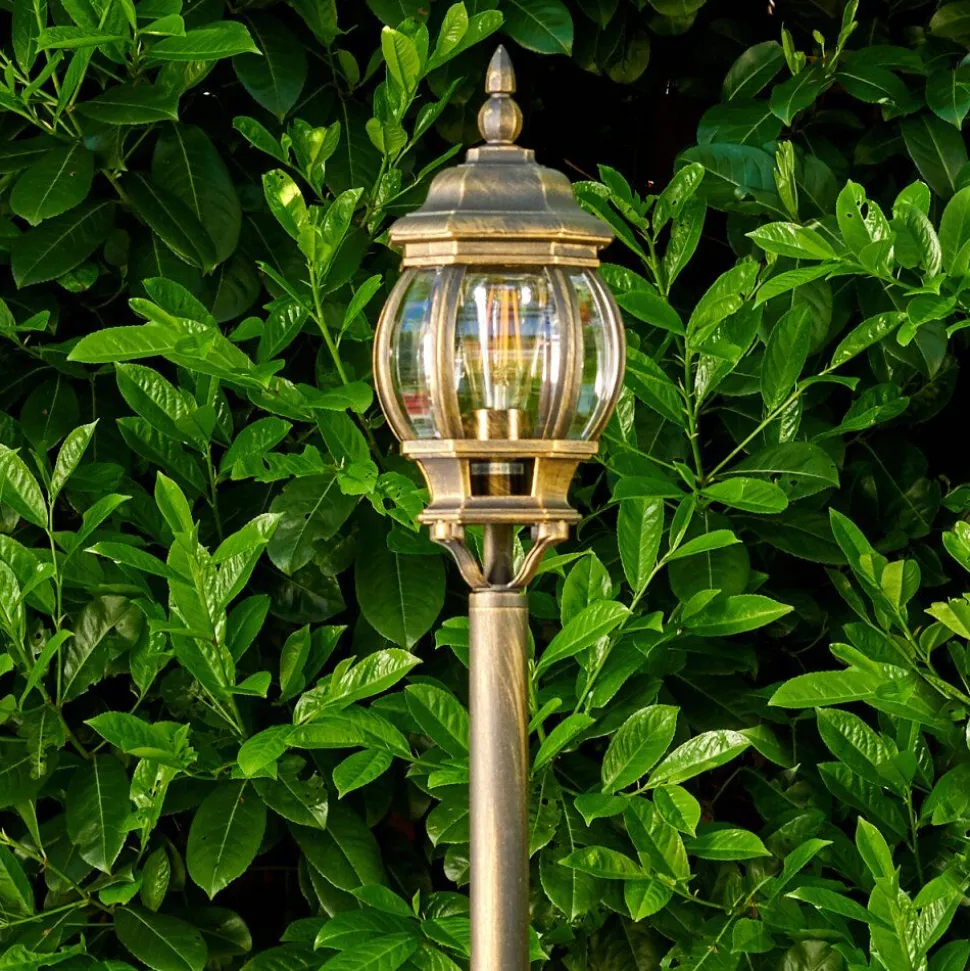 Lampadaire Exterieur Lentua Brun Dore, 1 Lumiere