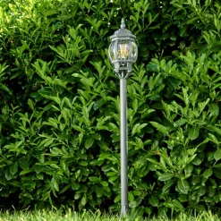 Lampadaire Exterieur Lentua Vert, Noir, 1 Lumiere