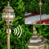 Lampadaire Exterieur Lentua Brun Dore, 1 Lumiere, Detecteur De Mouvement