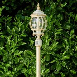 Lampadaire Exterieur Lentua Or, Blanc, 1 Lumiere, Detecteur De Mouvement