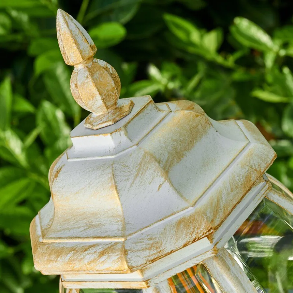 Lampadaire Exterieur Lentua Or, Blanc, 1 Lumiere, Detecteur De Mouvement