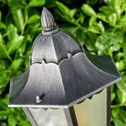Lampadaire Exterieur Lignac Noir, Argente, 1 Lumiere