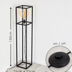 Lampadaire Flambeau Noir, 1 Lumiere