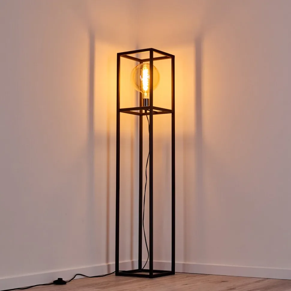 Lampadaire Flambeau Noir, 1 Lumiere