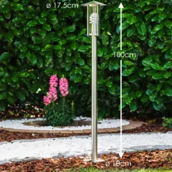 Lampadaire Fukuoka Acier Inoxydable, Transparent, 1 Lumiere