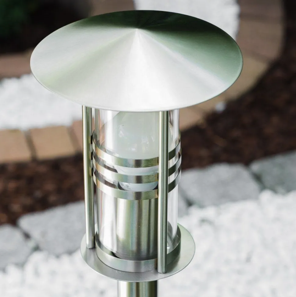 Lampadaire Fukuoka Acier Inoxydable, Transparent, 1 Lumiere