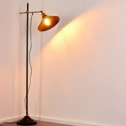 Lampadaire Gudem Noir Dore, 1 Lumiere