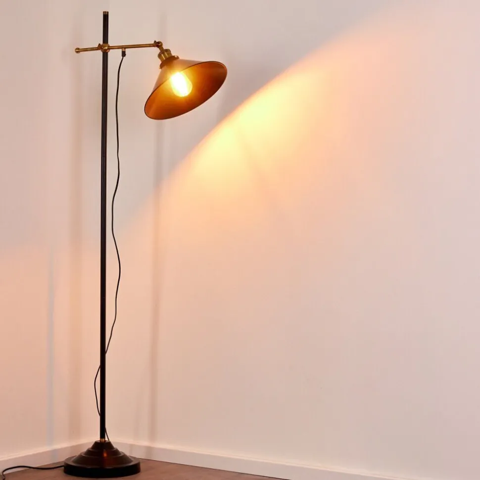 Lampadaire Gudem Noir Dore, 1 Lumiere