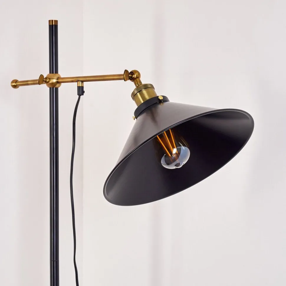 Lampadaire Gudem Noir Dore, 1 Lumiere