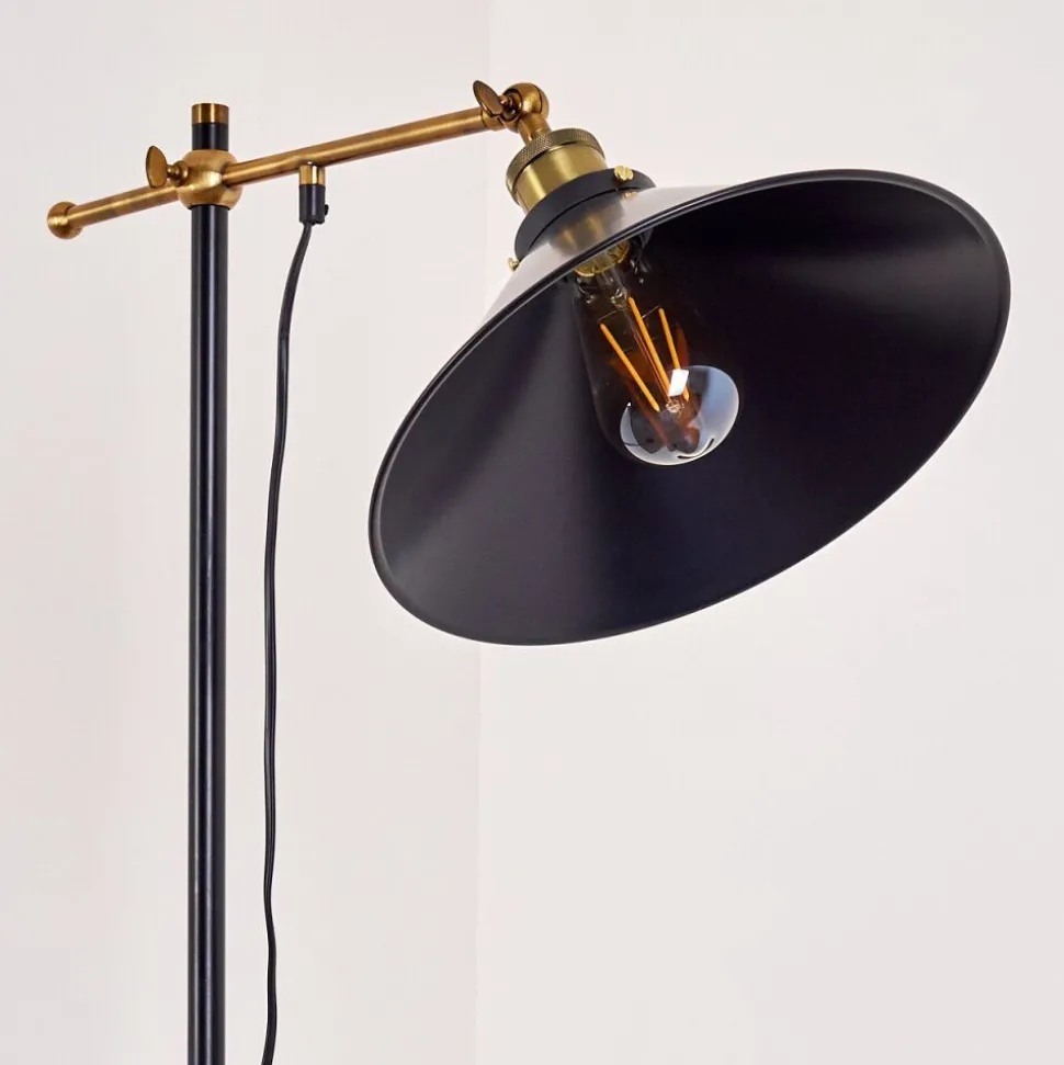 Lampadaire Gudem Noir Dore, 1 Lumiere