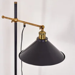 Lampadaire Gudem Noir Dore, 1 Lumiere